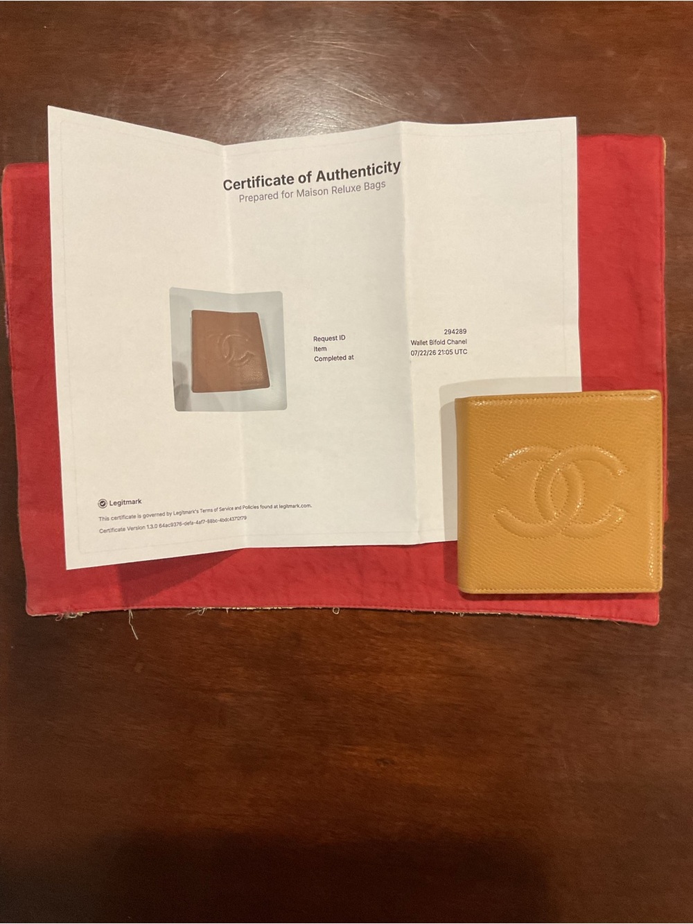 CHANEL Tan Pebbled Leather CC Embossed Bifold Wallet - Picture 7 of 7